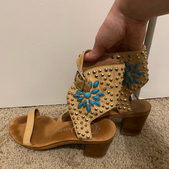 Jeffrey Campbell Ibiza sandals with turquoise gems - Picture 2 of 8